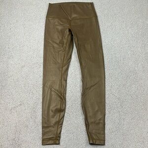Lululemon Leggings Gold Chrome Womens Size 6 Yoga Workout Pants 28" Seam